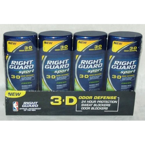 Right Guard Sport Antiperspirant and Deodorant 2.8 oz Invisible Solid Fresh - 4-Pack