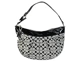 Women's Soho Pleated Black White/Black Signature Jacquard Hobo: Black White/Black Hobo