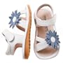 Little Blue Lamb Toddler / Infant Girls Squeaky WhiteShoes Sandals - Blue Flower UK 5 / EUR 22