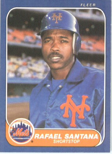 1986 Fleer # 93 Rafael Santana New York Mets Baseball Card