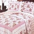 Shabby Chic Provencal Roses 5pc K/Q Quilt/shams set