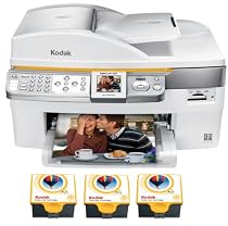 Kodak EasyShare 5500 All-in-One Printer Print, Copy, Scan, and Fax Bundle w/ 3-Ink Cartridges