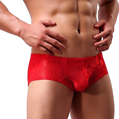 Unilove Men's Sexy Lace Elastic Smooth Underwear (XL, Red)