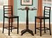 East West Furniture LILYSET Lily Pub 3-pc Set- Round Table with 2 drop leaves and 2 stools - Cappuccino