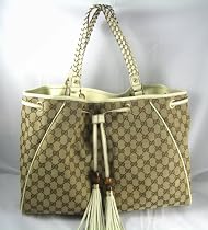 Gucci Handbags (Beige/Brown/White) 170206 Large Peggy Tote