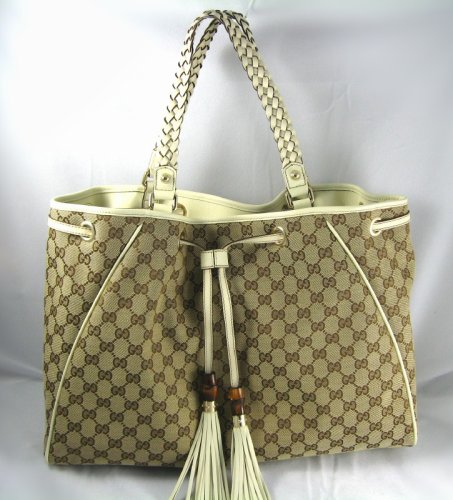 Gucci Handbags (Beige/Brown/White) 170206 Large Peggy Tote