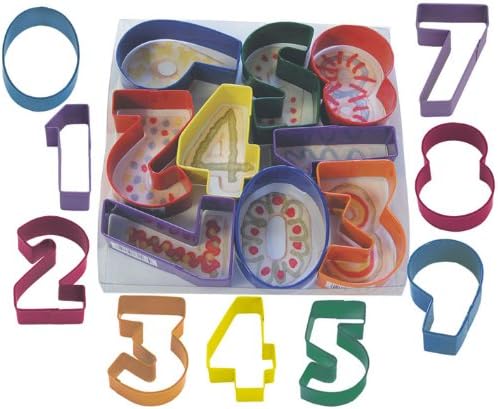 Numbers 3" Poly Resin Coated Tin Cookie Cutter 9 Pc Set L1998