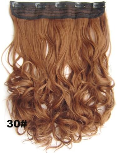 Maysu Brown 60cm Long Curly hair extension Beautiful Sexy Fashion Clip on Women's Hairpieces