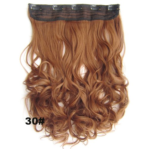 Maysu Brown 60cm Long Curly hair extension Beautiful Sexy Fashion Clip on Women's Hairpieces