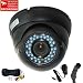 VideoSecu Day Night Outdoor CCTV Infrared Security Camera Vandal Proof 420TVL 4-9mm Lens with Audio Microphone, 50 feet Cables and Power Supply WB5