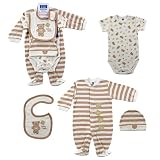 Hudson Baby 4-Piece Baby Bear Layette Set - Brown,... by Hudson Baby