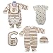 Hudson Baby 4-Piece Baby Bear Layette Set - Brown, 0-3 Months