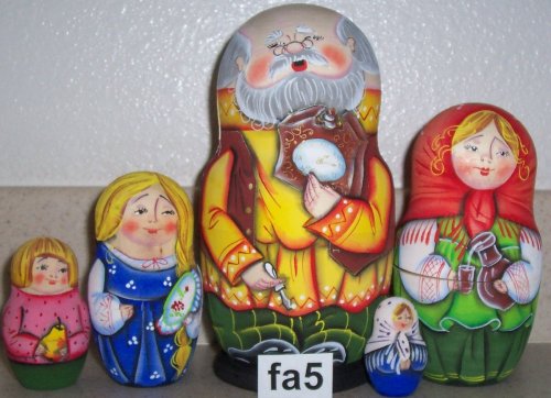 Childrens Toyshop  Toys : Russian Nesting Nested Stacking doll 5 pcs / 6 in #fa-05 fa-07