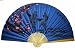 "Classic 35"" Oriental Feng Shui Wall Fan-Blue Horses"