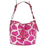 Je Veux Giraffe Print Fuschia Handbag
