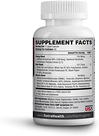 ThermogeniX Fast Acting Liquid Thermogenic Fat Burner Intense Metabolizer 90 Day Supply (180 Capsules)
