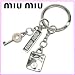 【送料無料・正規品】 miumiu/ミュウミュウ キーモチーフ キーリング ベージュピンク  5AP454 【専用箱付】