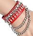 Hallery Punk Hip-hop Multilayer Bullet Leather Chain Bracelets Bangle