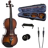 Cecilio 4/4 CVNAE-330+SR Ebony Fitted Acoustic/Electric Violin in Antique Varnish