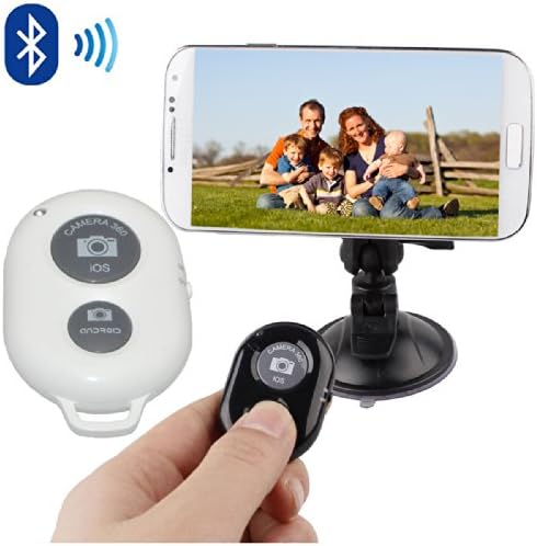 ERUSUN® Wireless Camera Bluetooth Remote Shutter for IOS 6.0 Android iPhone 5s/5/5c, iPhone 4/4s,iPad 3/2, iPad mini, iPod Touch,Samsung Galaxy S2/S3/S4, Note 1, Note2, Note 3, Table, 2, Note 8 10.1" Moto, selfie HTC, Sony (White)
