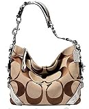 AUTHENTIC COACH MEDIUM SIGNATURE CARLY 10619 (Khaki/Platinum)