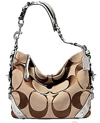 AUTHENTIC COACH MEDIUM SIGNATURE CARLY 10619 (Khaki/Platinum)