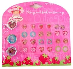 Strawberry Shortcake Fashion Accessories - Rings and Stick on Earrings