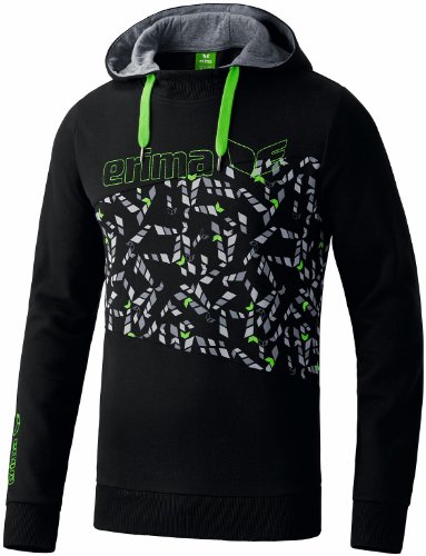 erima Kinder Kapuzensweatshirt Stylo-Mylo, schwarz/anthrazit/green, 164, 207200 Preisvergleich