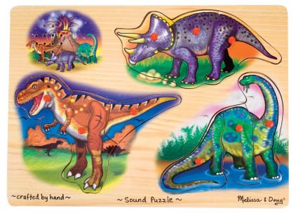 51ZiCKmVhoL Melissa & Doug Deluxe Wooden Dinosaurs Sound Peg Puzzle