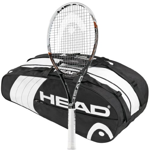 Head 2013 Youtek Graphene Speed Pro STRUNG Tennis Racquet plus 6 Racquet Bag (Black Bag, 4-3/8) On Sale