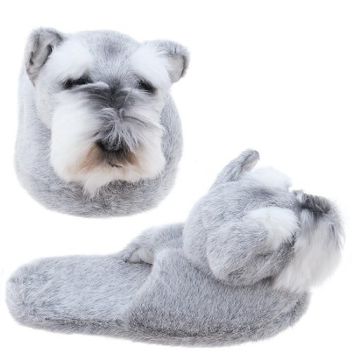 Schnauzer Animal Slippers for Women Onesize