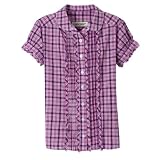 Girls' Cherokee Plaid Ruffle-Front Blouse - Purple