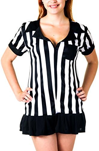 Caramel Cantina Juniors Plus Size Referee Costume with Frontal Zipper (3X, Black/White)