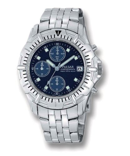 Mens Chronograph Dark Blue Dial