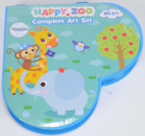 Happy Zoo C-HZ1208 86-Piece Fun Coloring Case, Heart Shaped