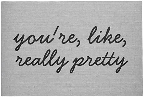 Pouenm1 Youre Like Really Pretty Rustic Chic Burlap Linen Doormat, 15 Inch by 24 Inch