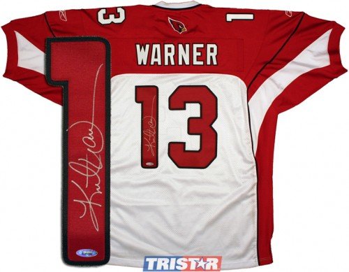 Kurt Warner Autographed/Hand Signed Arizona Cardinals Authentic Reebok Red Jersey