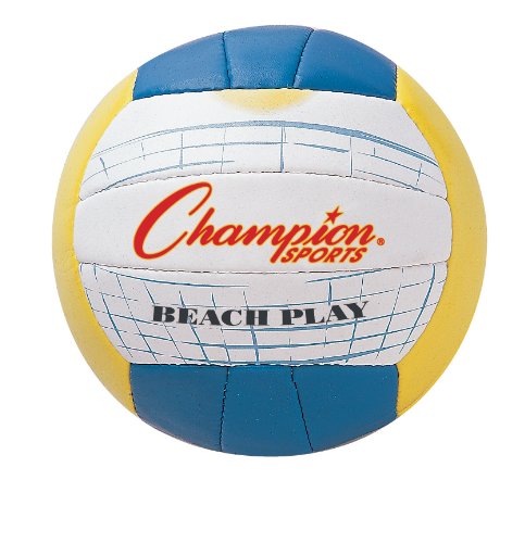 Champion Sports Beach Play Volleyballs VB6N WHITE/BLUE/YELLOW OFFICIAL
