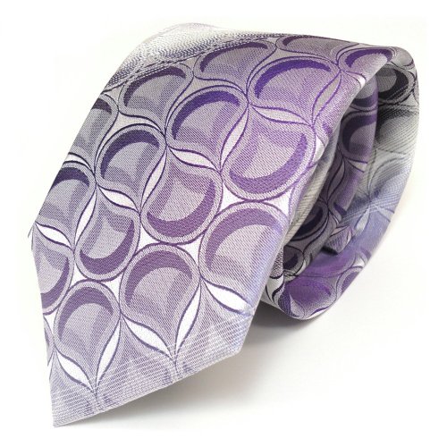 Seidenkrawatte lila violett weiss gestreift mit 