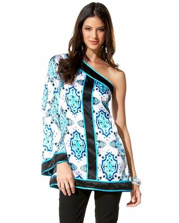 bebe.com Riviera One Shoulder Silk Top from bebe.com