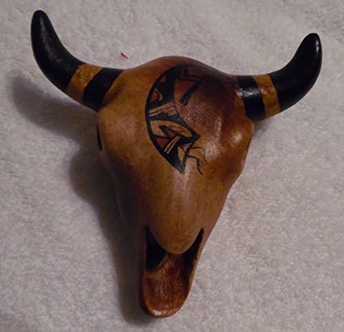 Cow Skull Desk Piece (6 X 6 X 4) (Brownandblack)