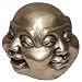 Laughing Buddha Head Four Faces Brass Statue