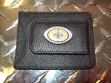 New Orleans Saints NFL Black Leather Money Clip Holder