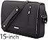 Runetz - BLACK Messenger Shoulder Bag for up to 15-Inch MacBook & Laptop Gabbro Collection - Black