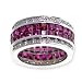 SAVE 71% Diamond Cut Signity Stone Cubic Zirconia & Created Ruby in Sterling Silver Classic Eternity Ring by Designer Michael Valitutti - OVERSTOCK Clearance Sale!