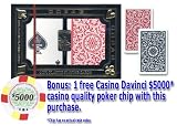 12 Sets (24 Decks) Copag 100% Plastic Playing Cards 1546 Poker Size 2-deck Set - Regular Index, plus Free Casino Da Vinci $5,000 chip card cover