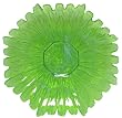 Colorful Recycled Art Glass Large Lime Green Sunburst Platter 17.5"D