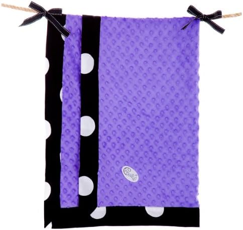 Cozili Girls Soft Baby Stroller Blanket / Minky Nursery Blanket (Retro Purple Polka Dots)