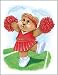 Sports Bear Cheerleader - Childrens Wall Art, Kids Wall Art, Nursery Wall Art
