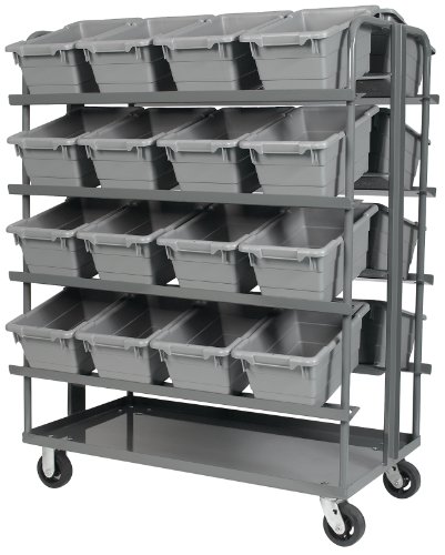 Akro-Mils RACR5MR Double-Sided Steel Mobile Tub Rack for Cross-Stack 34301 or 34303 Tubs, Gray